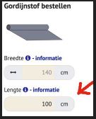 Gordijnstof ingave
